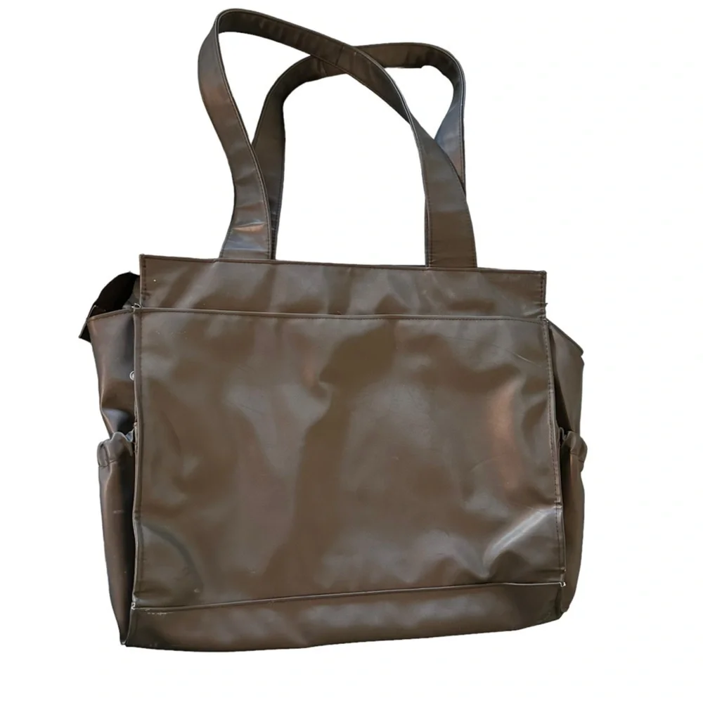 Chocolate Brown tote can be use as diaper bag or lap top bag